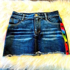 Flowers By Zoe Denim Rainbow Skirt